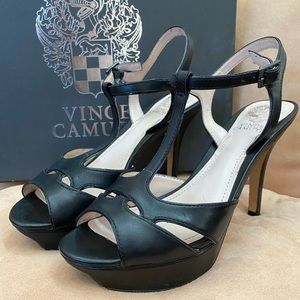 Vince Camuto Black Leather Sandals